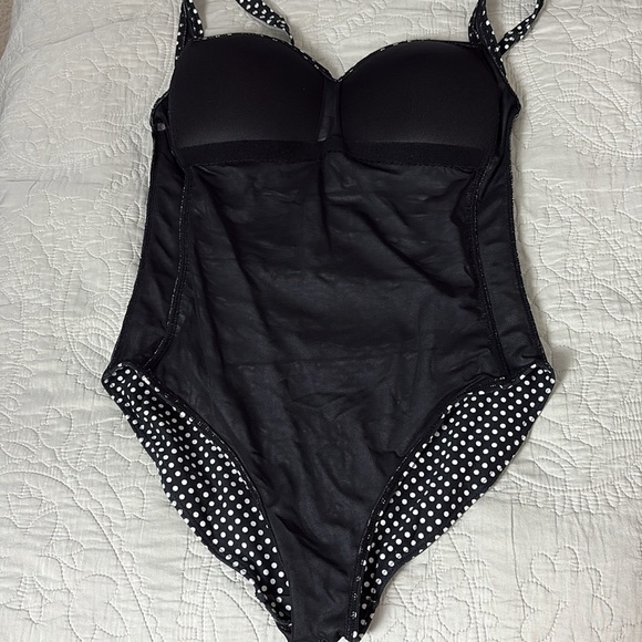 Niptuck Multi Fit Cup One Piece Swimsuit Black White Polka Dot Size 8 - Picture 11 of 16